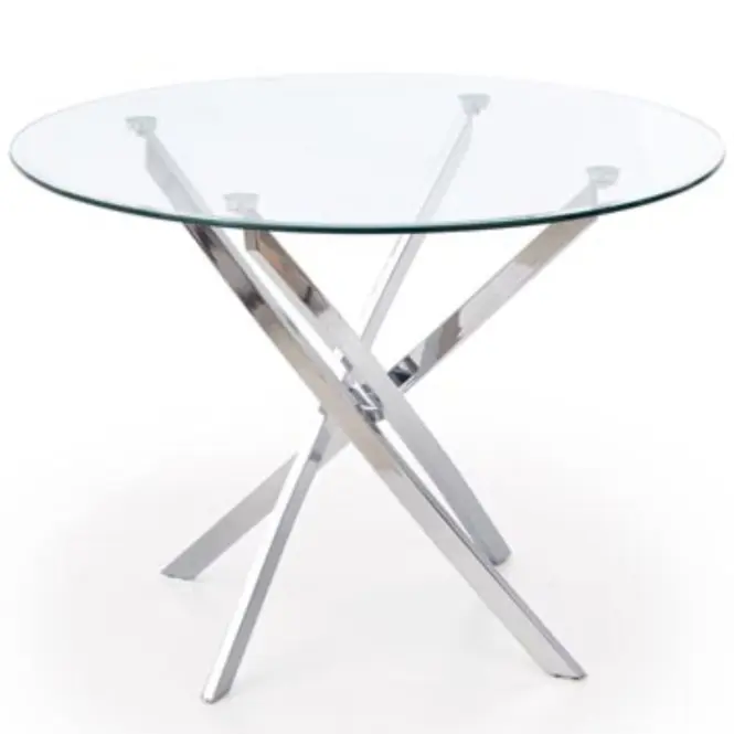 Stôl Raymond 100 Sklo/Oceľ – Bezfarebný/Chrom,2