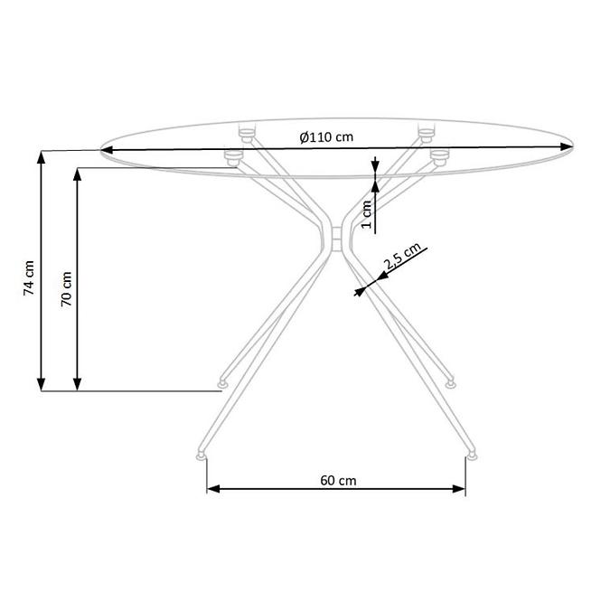Stôl Rondo 110 Sklo/Oceľ – Transparentný/Zlatá
