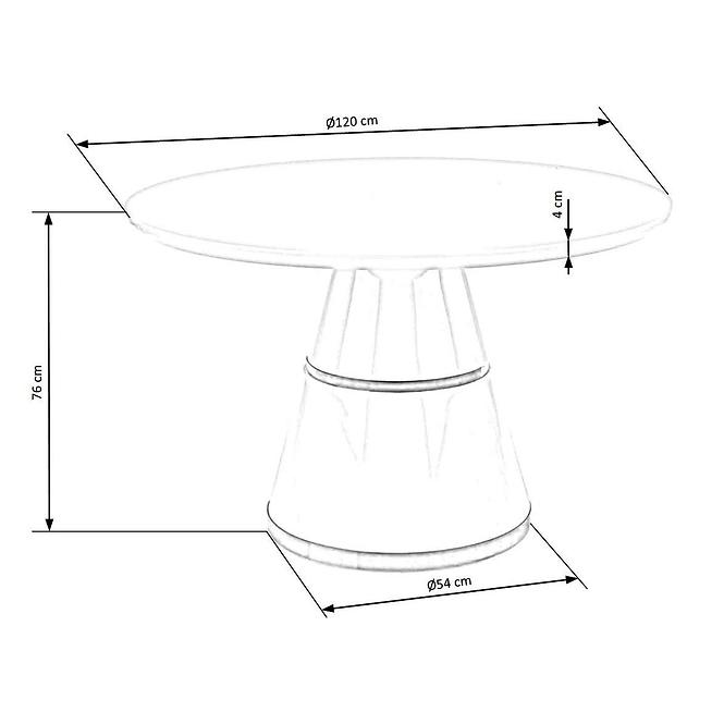 Stôl Vegas 120 Mdf/Oceľ – Biely/Zlatá