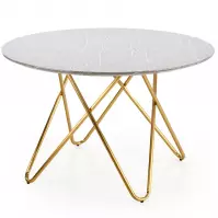 Stôl Bonello 120 Mdf/Oceľ – Popolavý/Zlatá