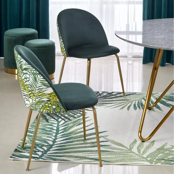 Stôl Bonello 120 Mdf/Oceľ – Popolavý/Zlatá