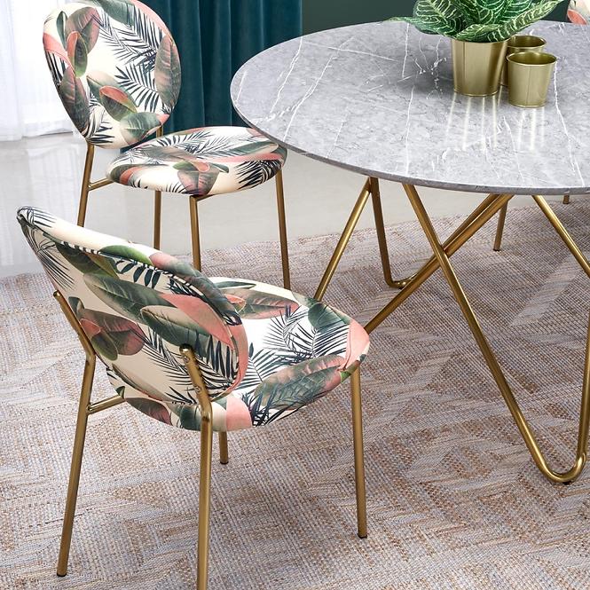 Stôl Bonello 120 Mdf/Oceľ – Popolavý/Zlatá