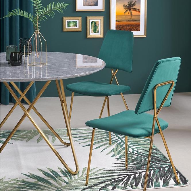 Stôl Bonello 120 Mdf/Oceľ – Popolavý/Zlatá