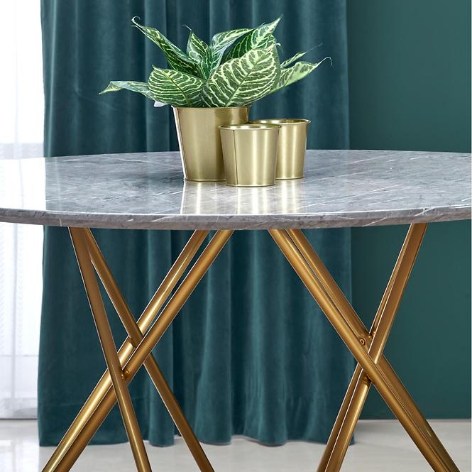 Stôl Bonello 120 Mdf/Oceľ – Popolavý/Zlatá