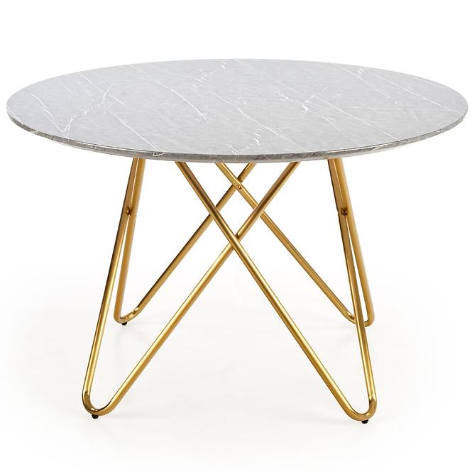 Stôl Bonello 120 Mdf/Oceľ – Popolavý/Zlatá