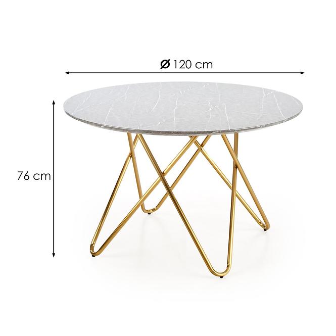 Stôl Bonello 120 Mdf/Oceľ – Popolavý/Zlatá