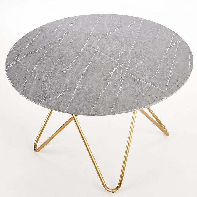 Stôl Bonello 120 Mdf/Oceľ – Popolavý/Zlatá