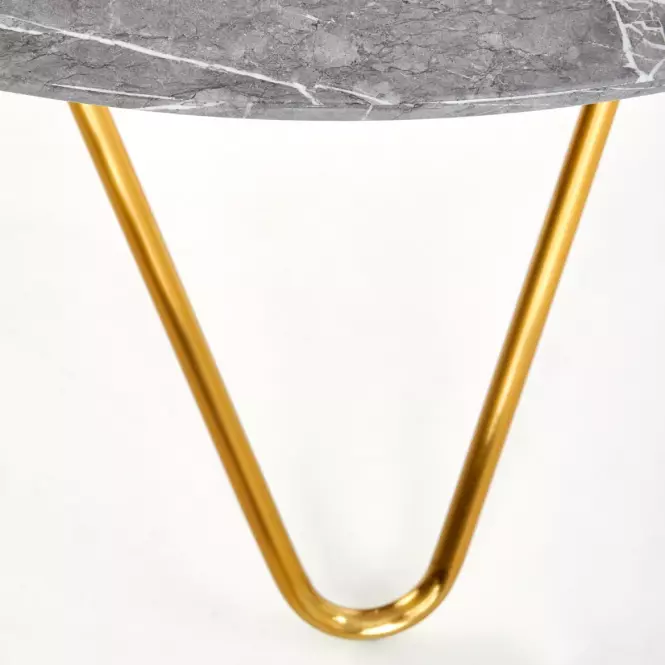 Stôl Bonello 120 Mdf/Oceľ – Popolavý/Zlatá