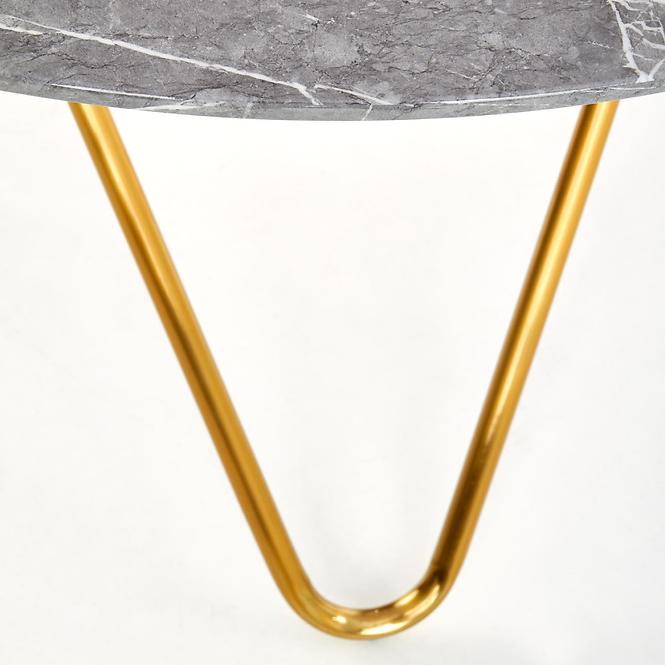 Stôl Bonello 120 Mdf/Oceľ – Popolavý/Zlatá