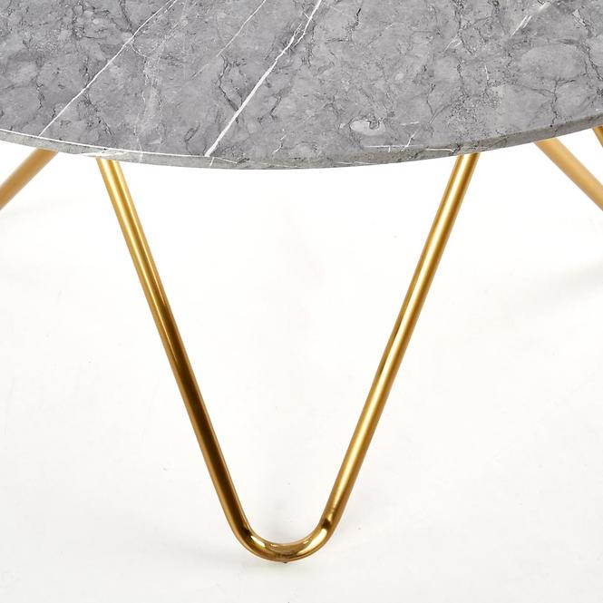 Stôl Bonello 120 Mdf/Oceľ – Popolavý/Zlatá
