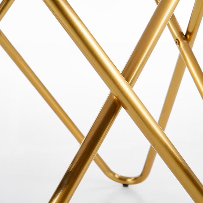 Stôl Bonello 120 Mdf/Oceľ – Popolavý/Zlatá