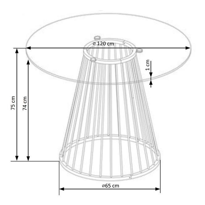 Stôl Liverpool 120 Sklo/Oceľ – Transparentný/Zlatá