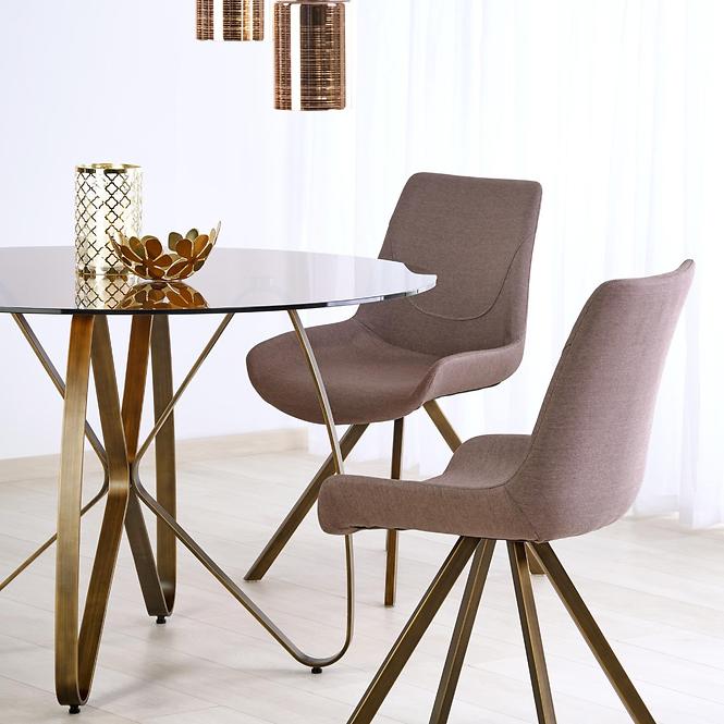 Stôl Lungo 120 Sklo/Oceľ – Hnedá/Zlatá,7