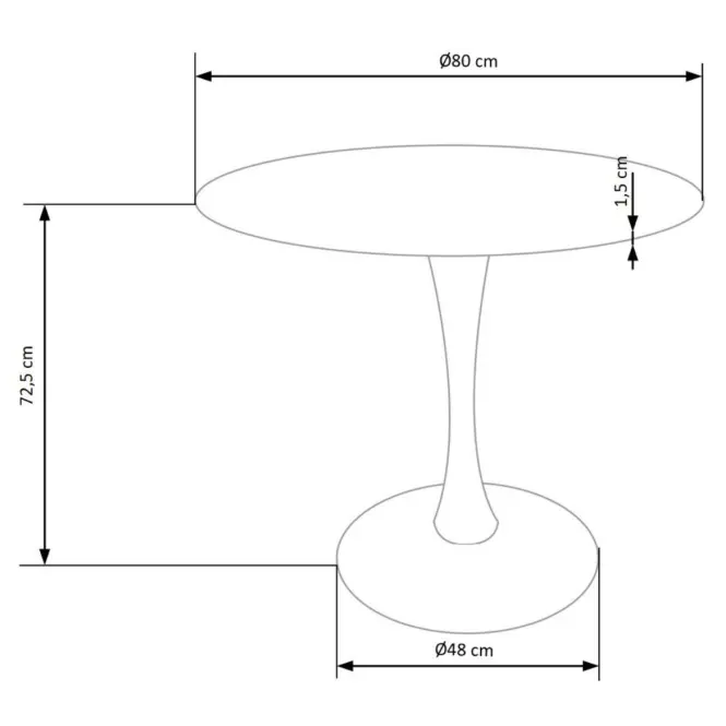 Stôl Denver 80 Mdf/Oceľ – Biely Marmur/Biely,3