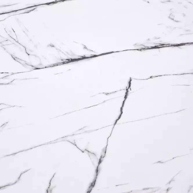 Stôl Denver 80 Mdf/Oceľ – Biely Marmur/Biely