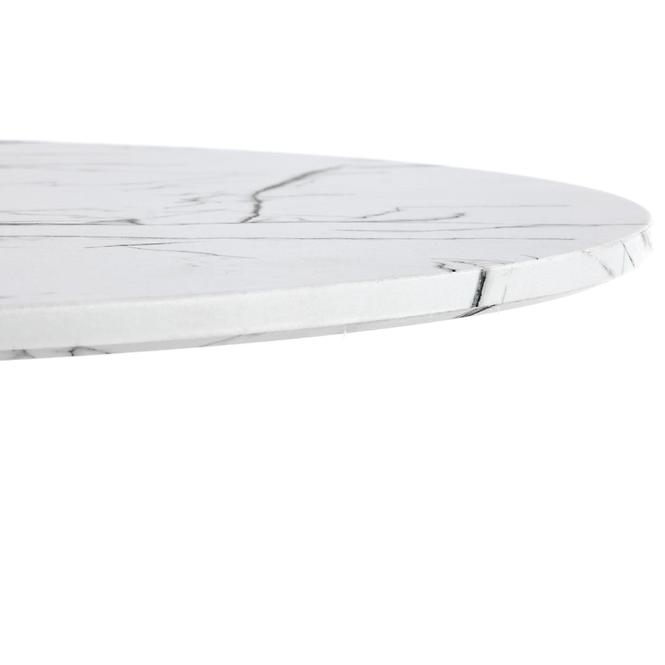 Stôl Denver 80 Mdf/Oceľ – Biely Marmur/Biely