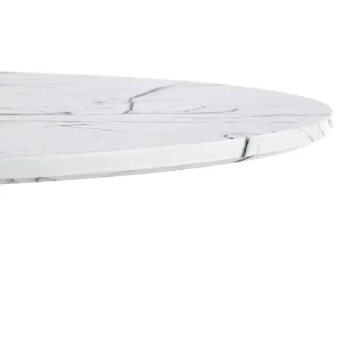 Stôl Denver 80 Mdf/Oceľ – Biely Marmur/Biely,8