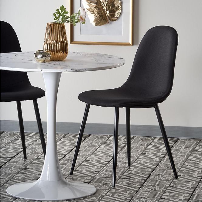 Stôl Denver 80 Mdf/Oceľ – Biely Marmur/Biely
