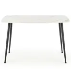 Stôl Marco 120x70 Sklo/Mdf/Oceľ – Biely/Čierna