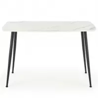 Stôl Marco 120x70 Sklo/Mdf/Oceľ – Biely/Čierna
