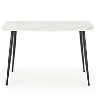 Stôl Marco 120x70 Sklo/Mdf/Oceľ – Biely/Čierna