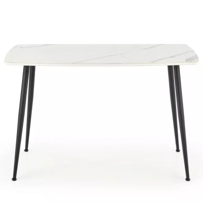 Stôl Marco 120x70 Sklo/Mdf/Oceľ – Biely/Čierna