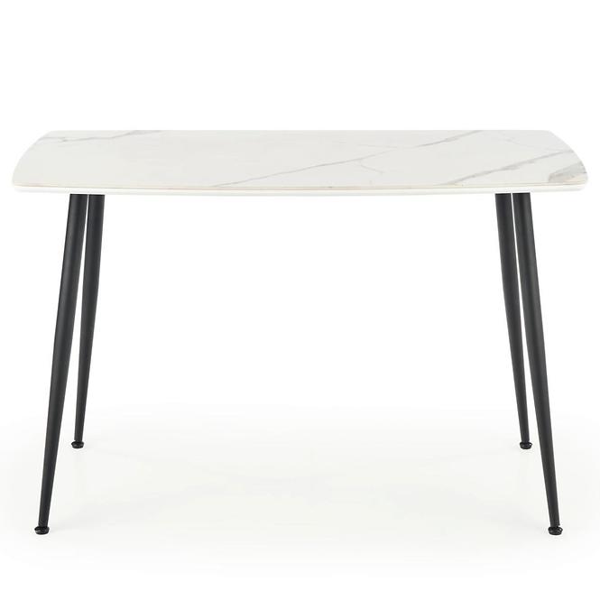 Stôl Marco 120x70 Sklo/Mdf/Oceľ – Biely/Čierna