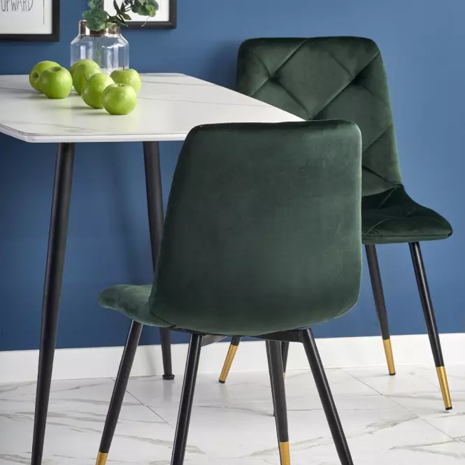 Stôl Marco 120x70 Sklo/Mdf/Oceľ – Biely/Čierna