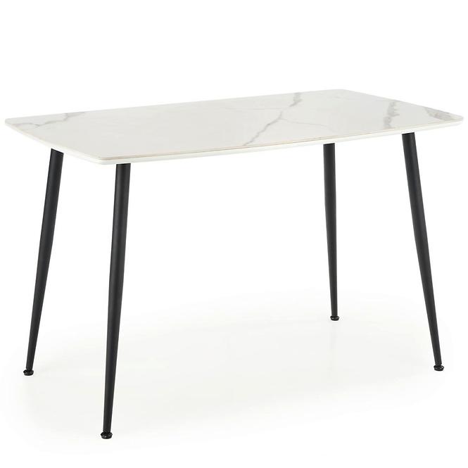 Stôl Marco 120x70 Sklo/Mdf/Oceľ – Biely/Čierna