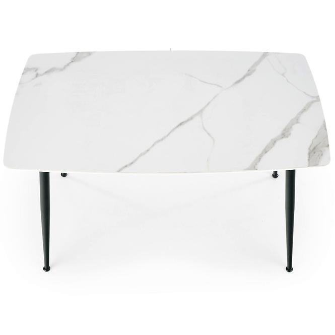 Stôl Marco 120x70 Sklo/Mdf/Oceľ – Biely/Čierna