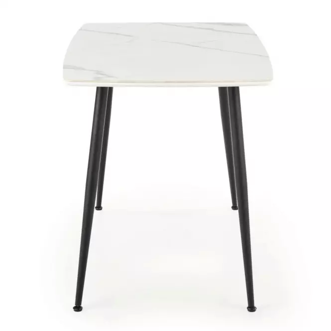 Stôl Marco 120x70 Sklo/Mdf/Oceľ – Biely/Čierna