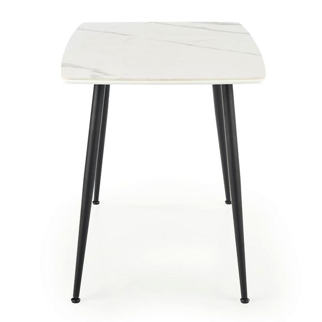 Stôl Marco 120x70 Sklo/Mdf/Oceľ – Biely/Čierna