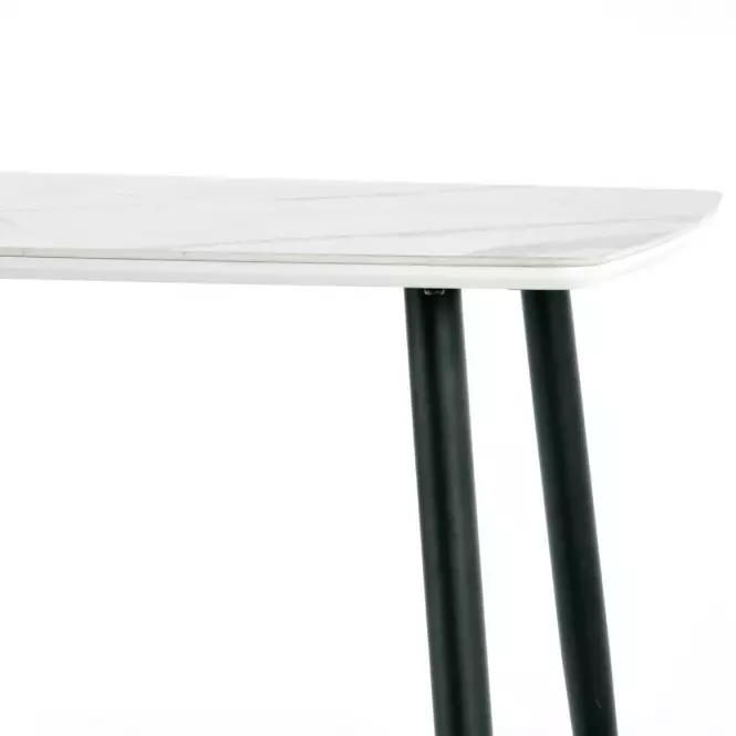 Stôl Marco 120x70 Sklo/Mdf/Oceľ – Biely/Čierna
