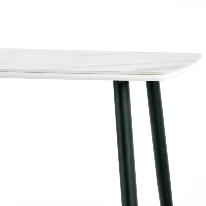 Stôl Marco 120x70 Sklo/Mdf/Oceľ – Biely/Čierna