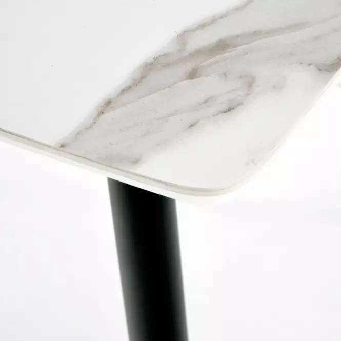 Stôl Marco 120x70 Sklo/Mdf/Oceľ – Biely/Čierna