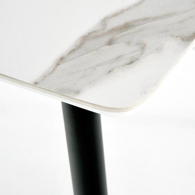 Stôl Marco 120x70 Sklo/Mdf/Oceľ – Biely/Čierna