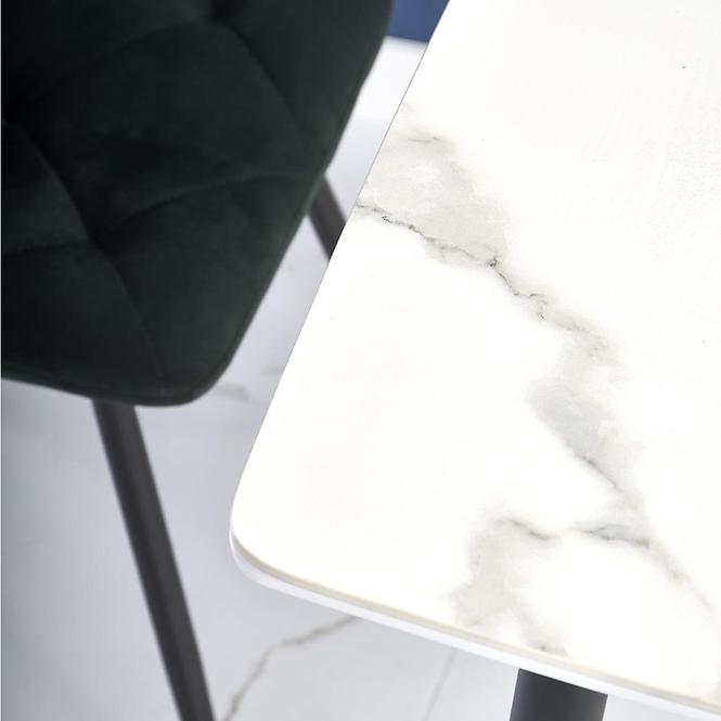 Stôl Marco 120x70 Sklo/Mdf/Oceľ – Biely/Čierna