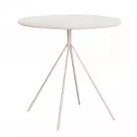 Stôl Fondi 80 Mdf/Oceľ – Biely Mat