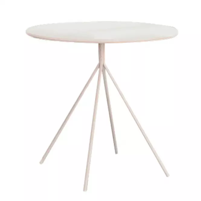 Stôl Fondi 80 Mdf/Oceľ – Biely Mat