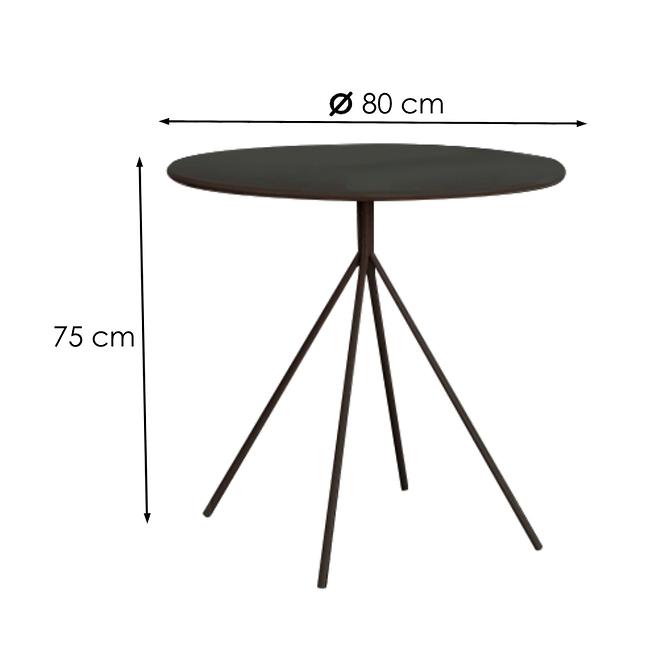Stôl Fondi 80 Mdf/Oceľ – Čierna Mat