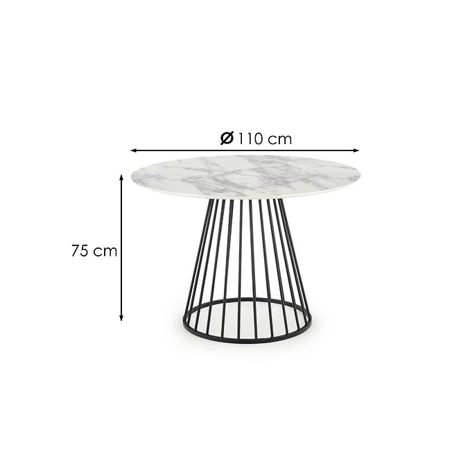 Stôl Brodway 110 Mdf/Oceľ – Biely/Čierna