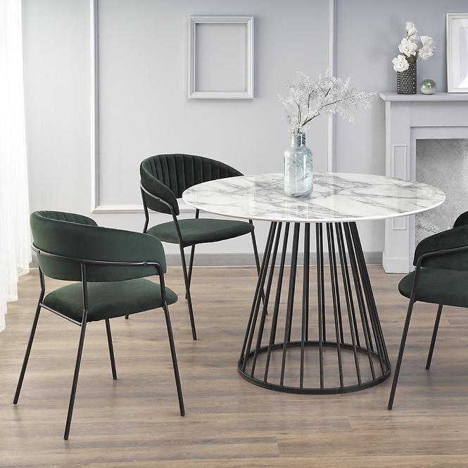 Stôl Brodway 110 Mdf/Oceľ – Biely/Čierna