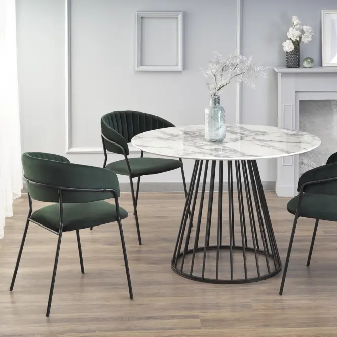 Stôl Brodway 110 Mdf/Oceľ – Biely/Čierna,6