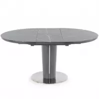 Rozkladací stôl Ricardo 120/160x120cm Popolavý/Marmur/Tmavé Popolavý