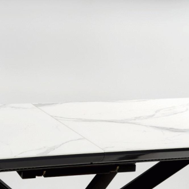 Rozkladací stôl Diesel 160/200x90cm Biely Marmur/Tmavé Popolavý/Čierna,10