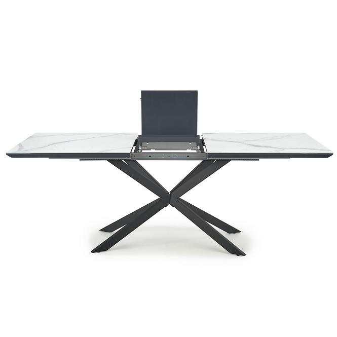Rozkladací stôl Diesel 160/200x90cm Biely Marmur/Tmavé Popolavý/Čierna