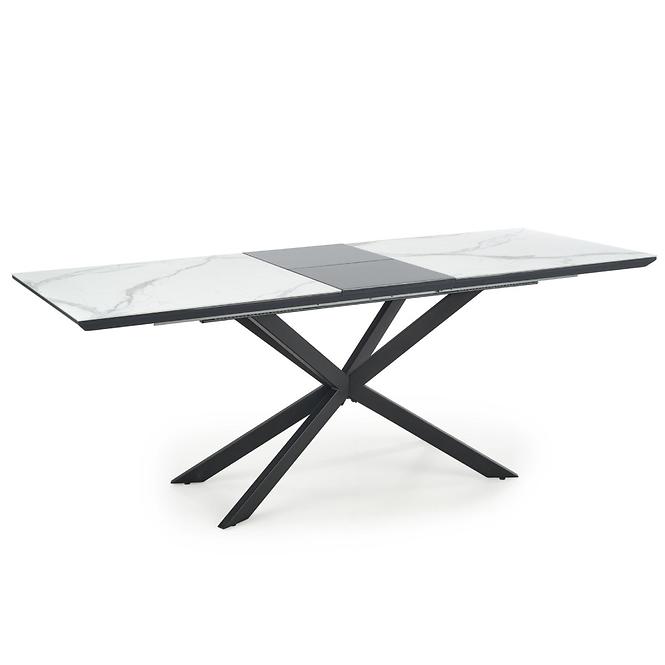 Rozkladací stôl Diesel 160/200x90cm Biely Marmur/Tmavé Popolavý/Čierna
