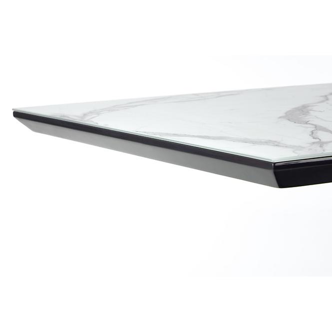Rozkladací stôl Diesel 160/200x90cm Biely Marmur/Tmavé Popolavý/Čierna