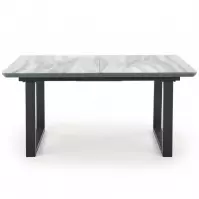 Rozkladací stôl Marley 160/200x90cm Biely Marmur/Popolavý/Čierna