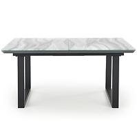 Rozkladací stôl Marley 160/200x90cm Biely Marmur/Popolavý/Čierna